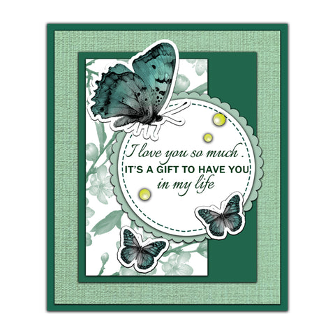 Inlovearts Flying Butterfly Die with Stamps Set