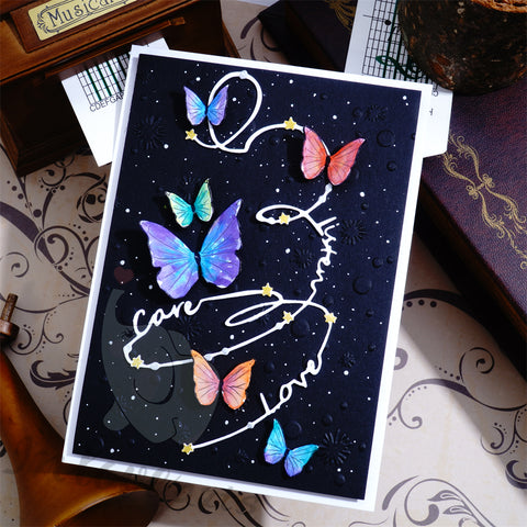 Inlovearts Flying Butterfly with Word Cutting Dies