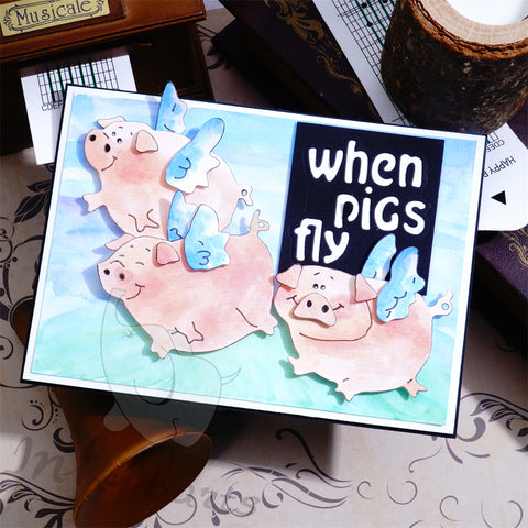 Inlovearts Flying Pig Cutting Dies