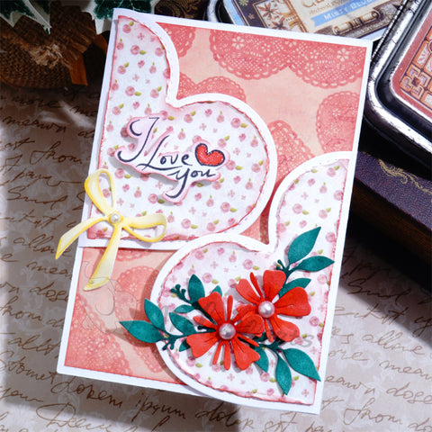 Inlovearts Foldable Heart Card Cutting Dies
