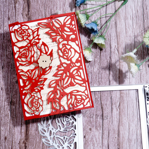 Inlovearts Foldable Rose Border Cutting Dies