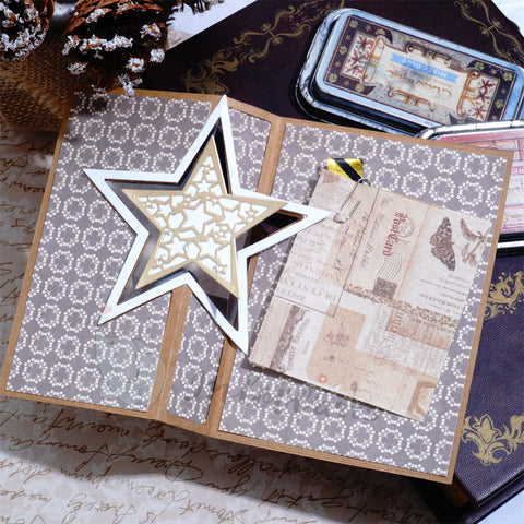 Inlovearts Foldable Star Background Board Cutting Dies
