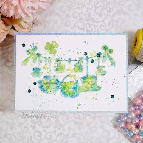 Inlovearts Four Leaf Clover Border Cutting Dies