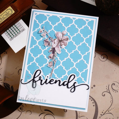 Inlovearts Friends Word Border Cutting Dies