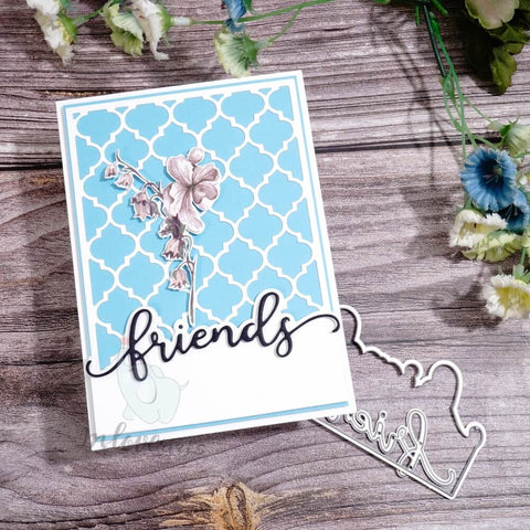 Inlovearts Friends Word Border Cutting Dies