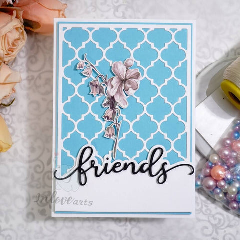 Inlovearts Friends Word Border Cutting Dies