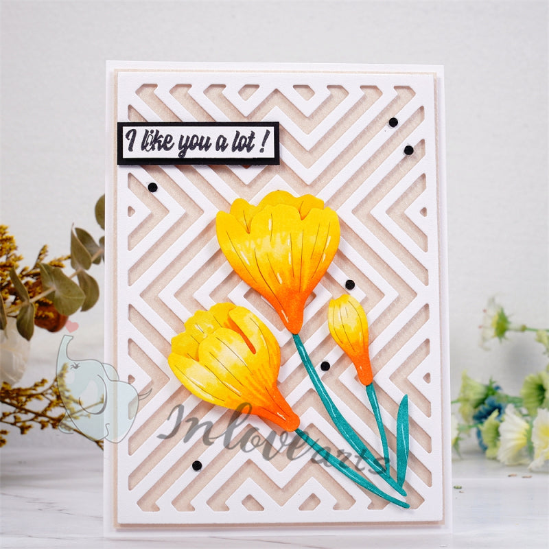 Inlovearts Geometric Pattern Background Board Cutting Dies