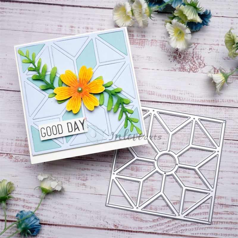 Inlovearts Geometric Pattern Square Background Board Cutting Dies