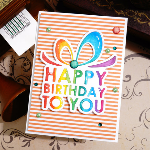 Inlovearts Gift Box with Birthday Word Cutting Dies