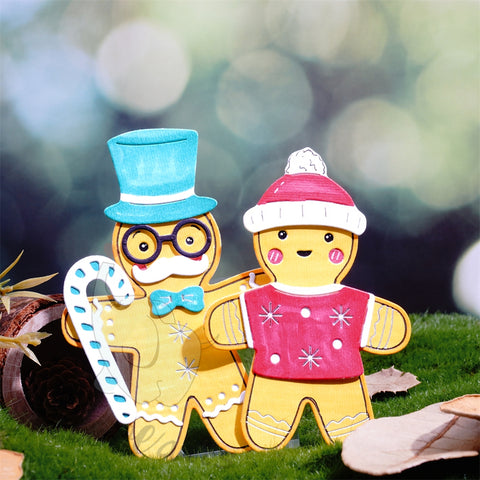 Inlovearts Gingerbread Man Couple Cutting Dies