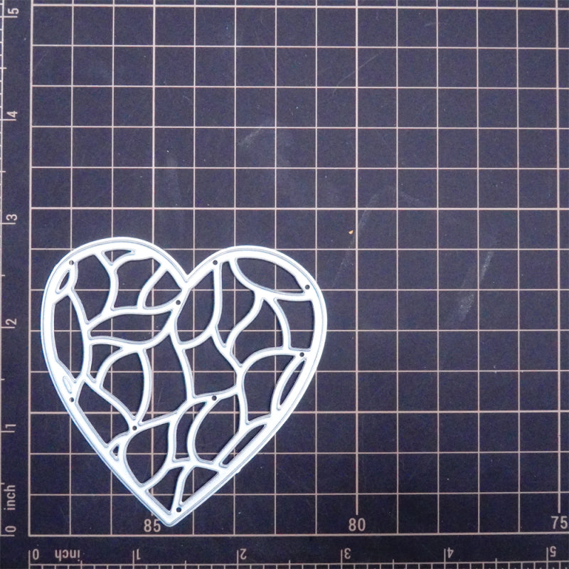 Inlovearts Glass Pattern Heart Cutting Dies