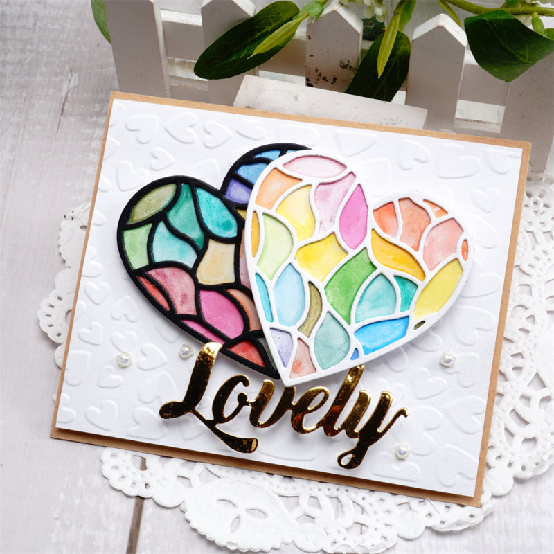 Inlovearts Glass Pattern Heart Cutting Dies