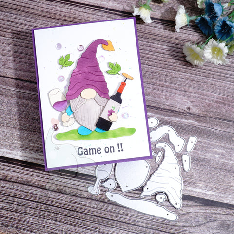 Inlovearts Gnome Drinking Wine Cutting Dies