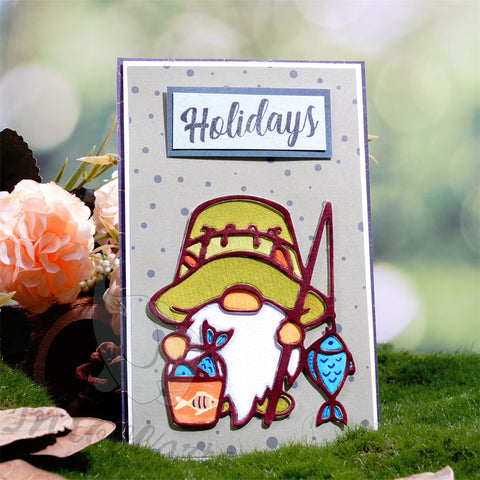 Inlovearts Gnome Go Fishing Cutting Dies