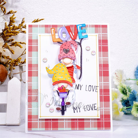 Inlovearts Gnome Riding Bike Cutting Dies