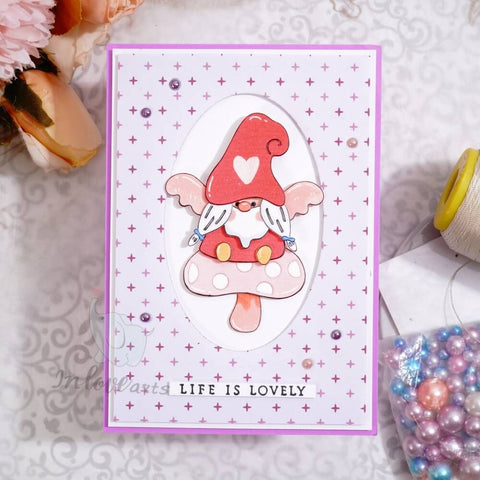 Inlovearts Gnome on the Mushroom Cutting Dies