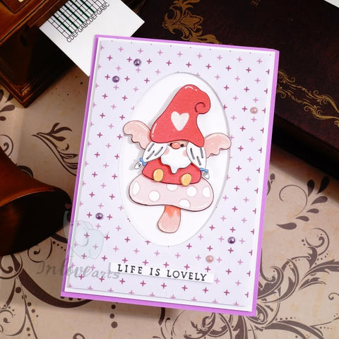 Inlovearts Gnome on the Mushroom Cutting Dies