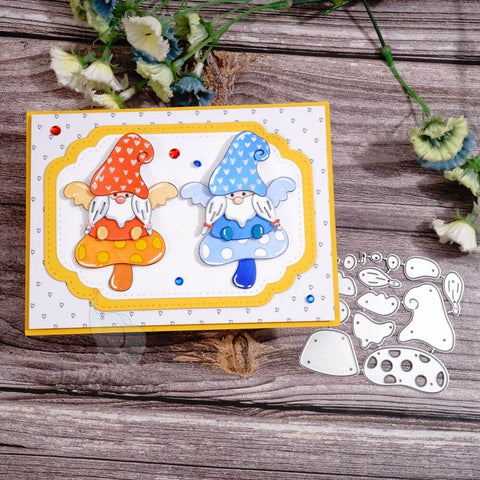 Inlovearts Gnome on the Mushroom Cutting Dies