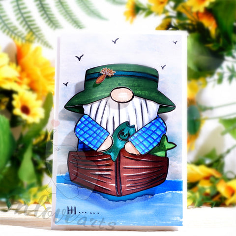 Inlovearts Gnome in the Boat  Cutting Dies