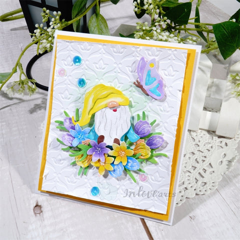 Inlovearts Gnome in the Flowers Cutting Dies