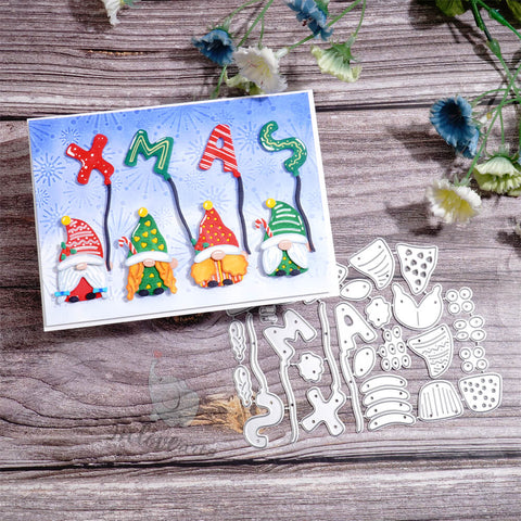 Inlovearts Gnomes with "XMAS" Word Cutting Dies