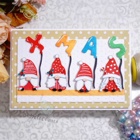 Inlovearts Gnomes with "XMAS" Word Cutting Dies