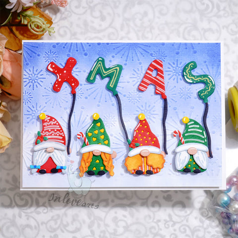 Inlovearts Gnomes with "XMAS" Word Cutting Dies