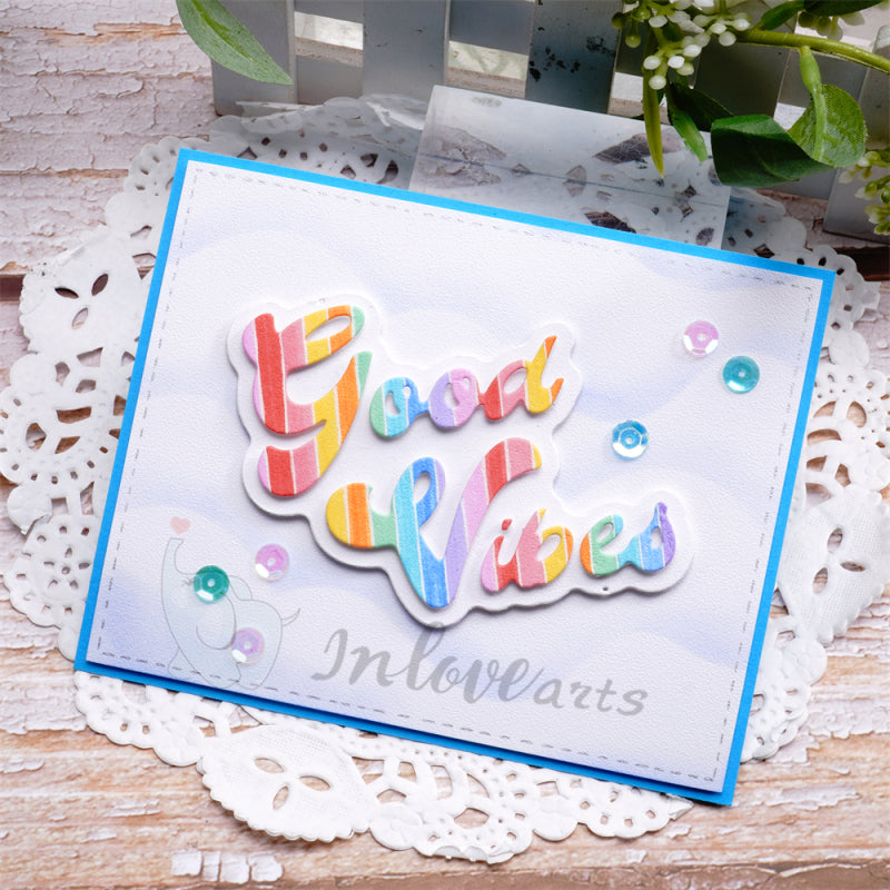 Inlovearts "Good Vibes" Word Cutting Dies