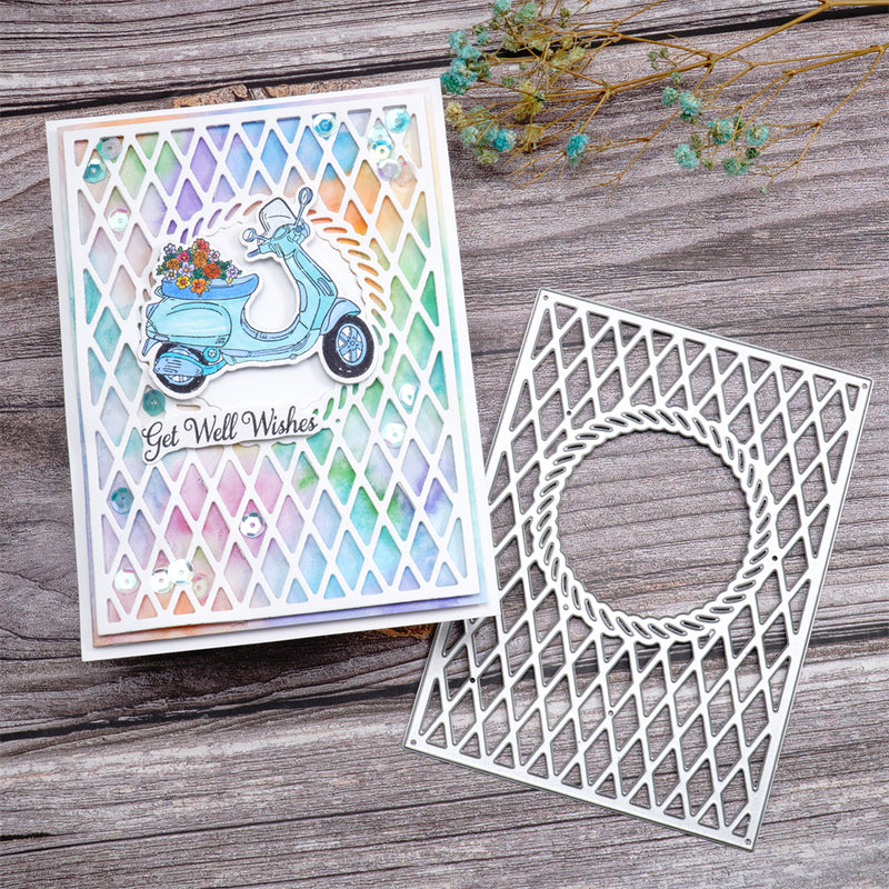 Inlovearts Grid Pattern Background Board Cutting Dies