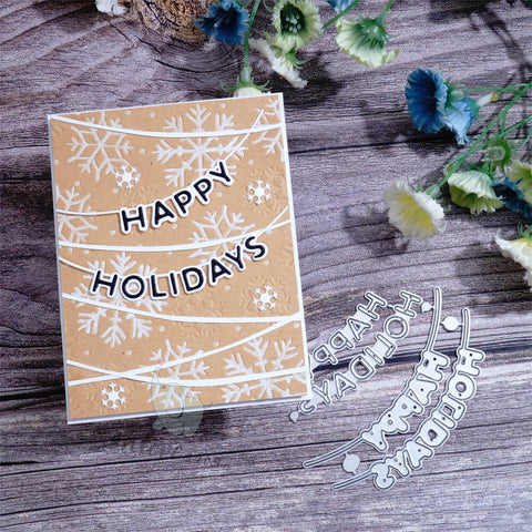 Inlovearts HAPPY HOLIDAY Wave Border Cutting Dies