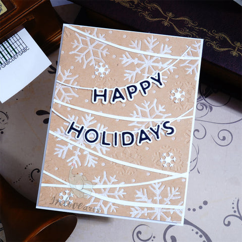 Inlovearts HAPPY HOLIDAY Wave Border Cutting Dies