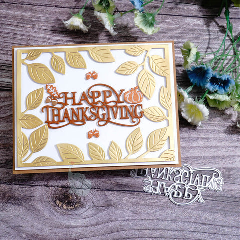 Inlovearts Decorated "HAPPY THANKSGIVING" Word Cutting Dies