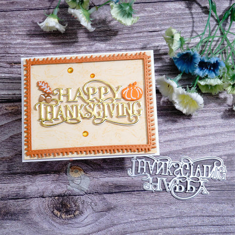 Inlovearts Decorated "HAPPY THANKSGIVING" Word Cutting Dies