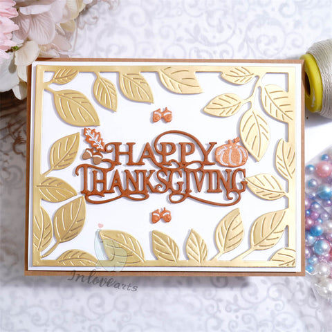 Inlovearts Decorated "HAPPY THANKSGIVING" Word Cutting Dies