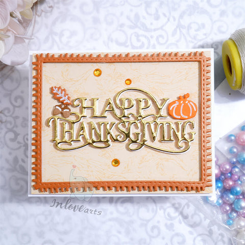 Inlovearts Decorated "HAPPY THANKSGIVING" Word Cutting Dies