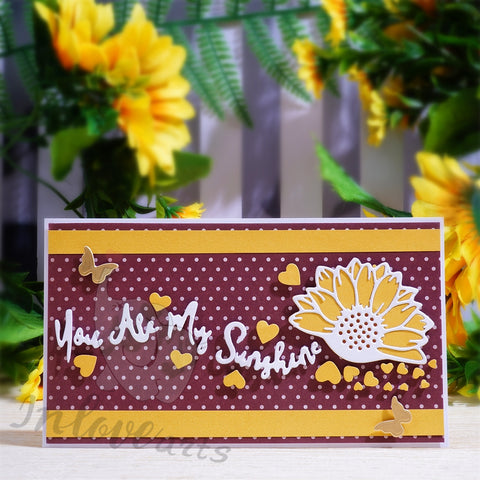 Inlovearts Half Sunflower with Word Cutting Dies