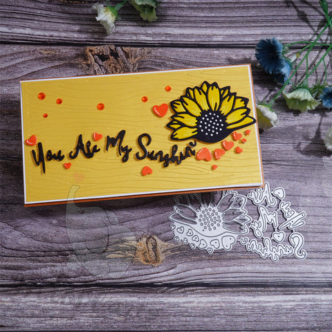 Inlovearts Half Sunflower with Word Cutting Dies