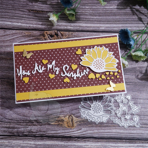 Inlovearts Half Sunflower with Word Cutting Dies