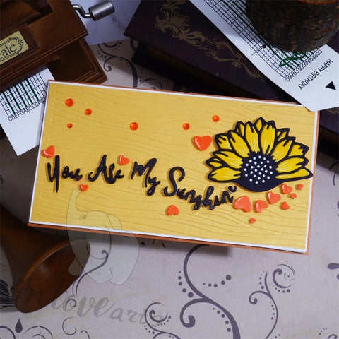 Inlovearts Half Sunflower with Word Cutting Dies