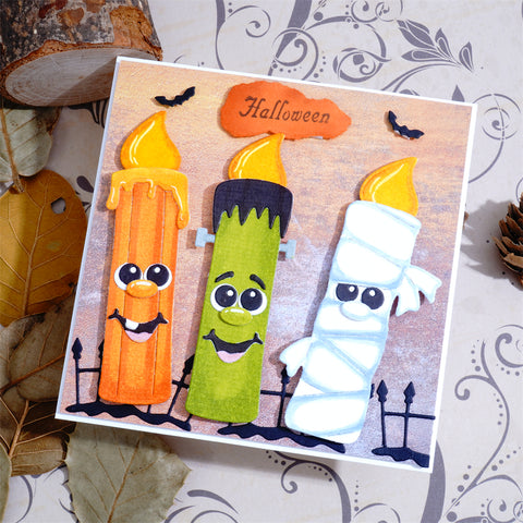 Inlovearts Halloween Monster Candles Cutting Dies