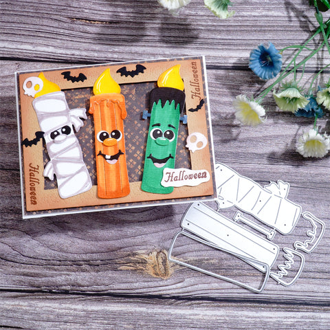 Inlovearts Halloween Monster Candles Cutting Dies