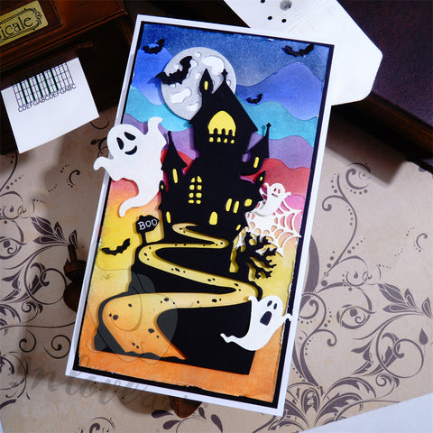 Inlovearts Halloween Night Castle Cutting Dies