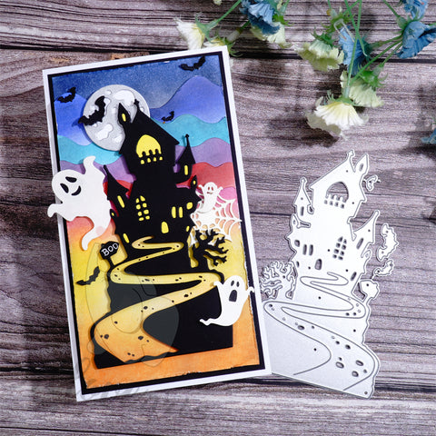 Inlovearts Halloween Night Castle Cutting Dies