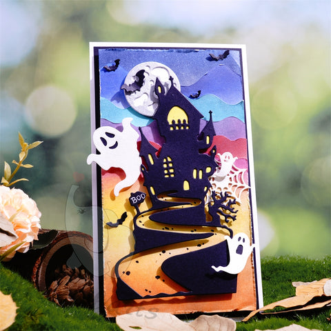 Inlovearts Halloween Night Castle Cutting Dies