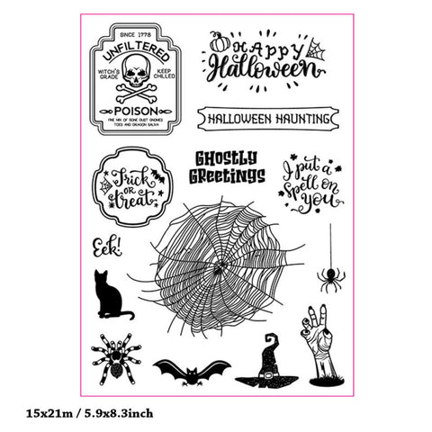 Inlovearts Halloween Spider Web Die with Stamps Set