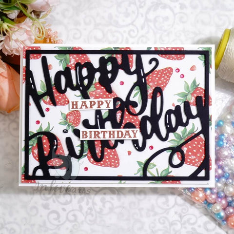 Inlovearts Happy Birthday Background Board Cutting Dies