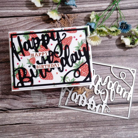 Inlovearts Happy Birthday Background Board Cutting Dies