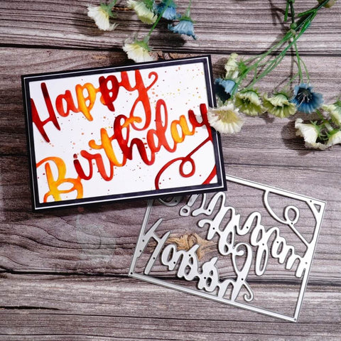 Inlovearts Happy Birthday Background Board Cutting Dies