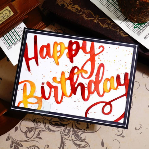 Inlovearts Happy Birthday Background Board Cutting Dies