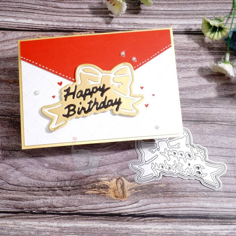 Inlovearts Happy Birthday Bowknot Cutting Dies